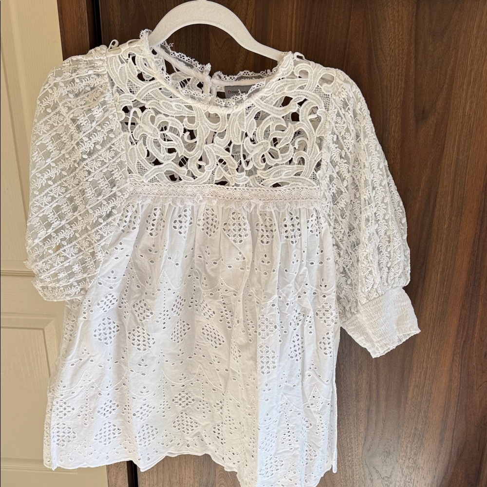 Conditions Apply White Lace Top